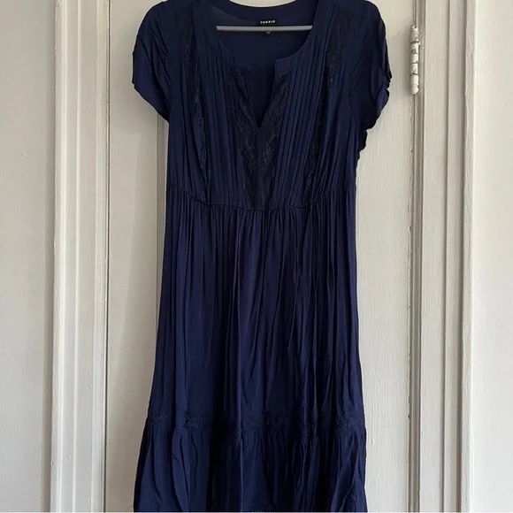 torrid navy blue dress Women's Ribbed V-Neck Mini Dress in Navy by Most Loved at Torrid, Size 28, Plus Size